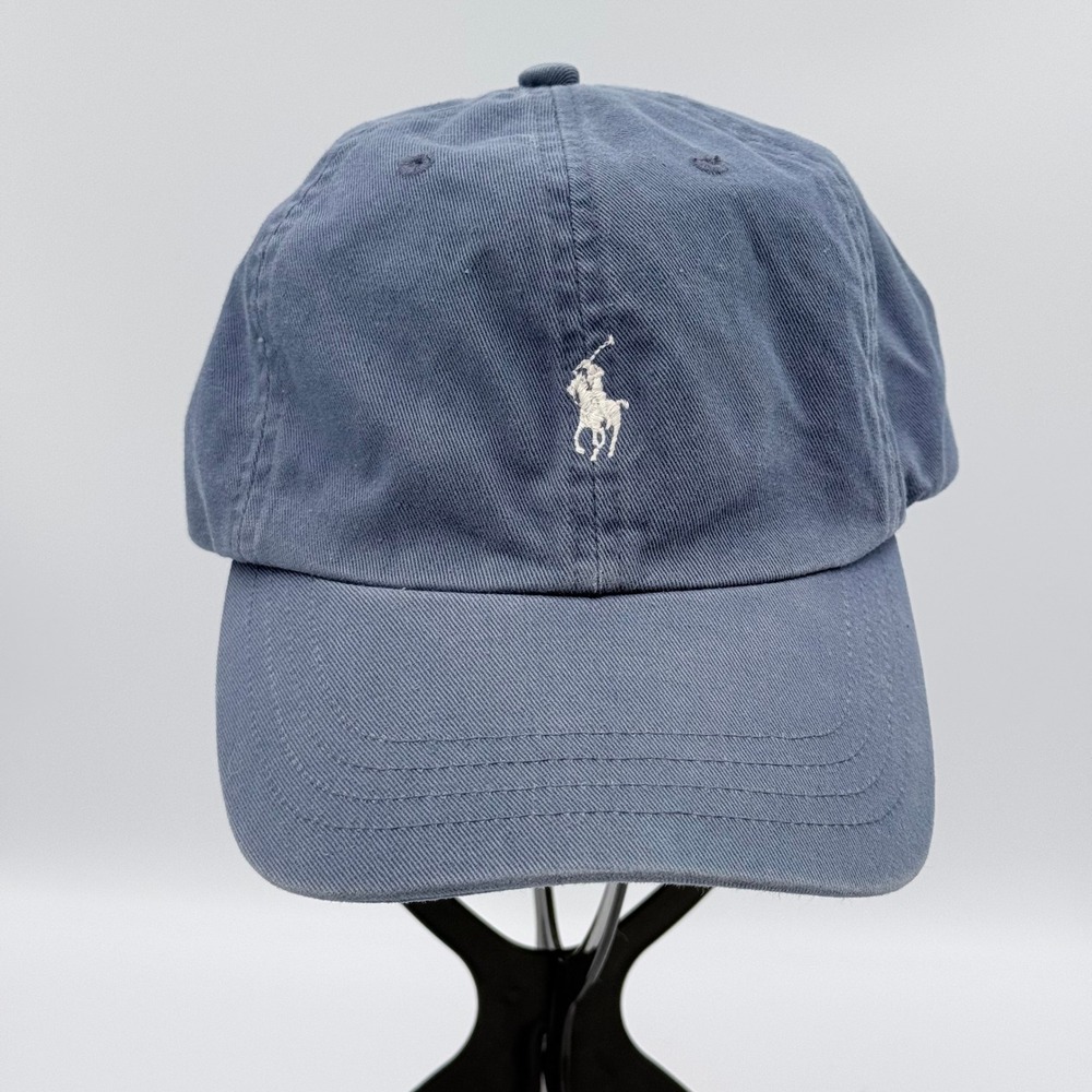 Polo Ralph Lauren Mens Dad Hat Blue Cotton Twill Adjustable Pony Logo Cap